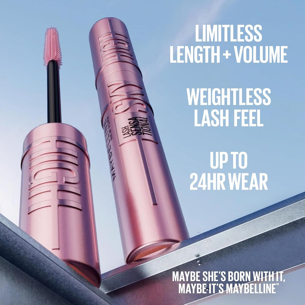 Maybelline Lash Sensational Sky High Washable Mascara Makeup, Volumizing, Lengthening, Defining, Curling, Multiplying, Buildable Formula, Very Black, 1 Count